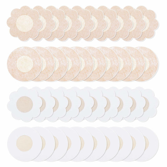 Apausvcm 40 Pcs Nipple Covers Reusable Invisible Breast Lift Pasties Beige